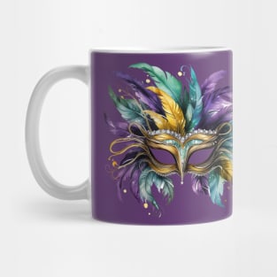 Mardi Gras Masquerade Feathered Mask Mug